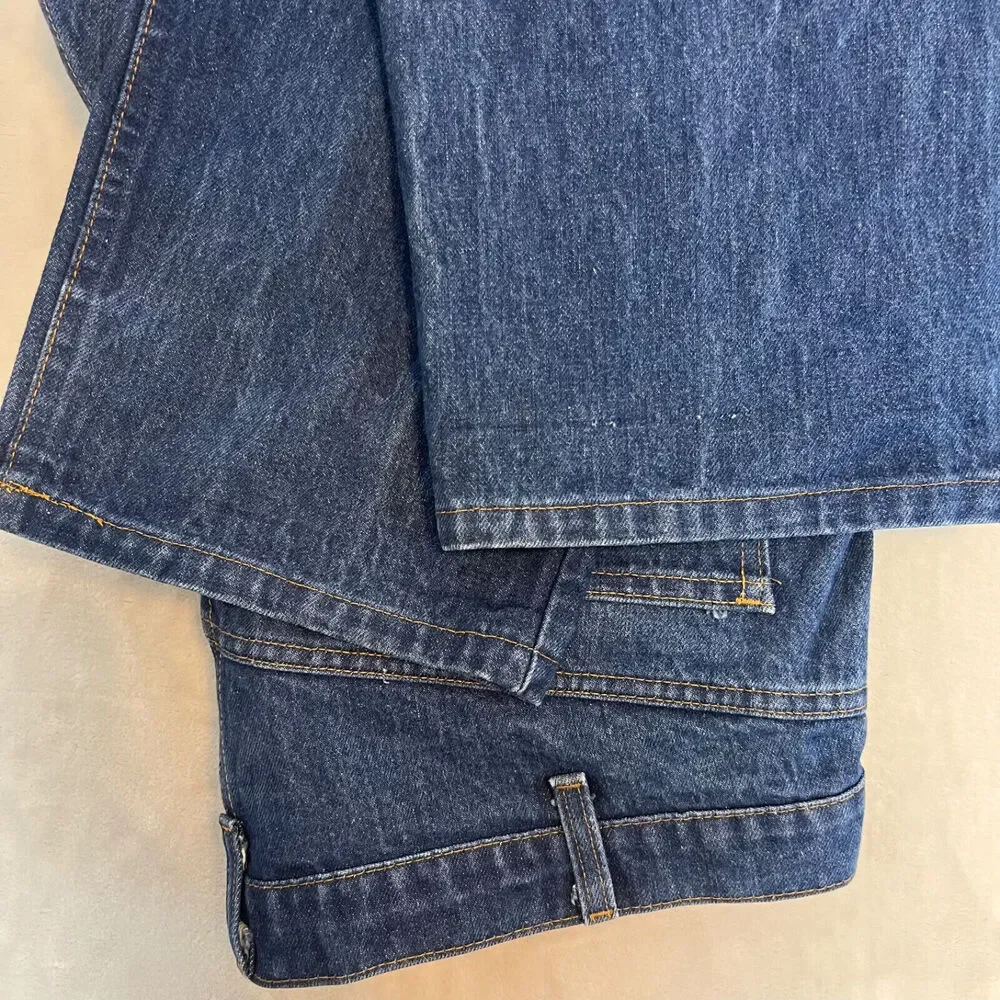 VTG Levis Jeans Mens 42x32 Dark Wash 20505 0217 USA Talon Zipper 80s‎ Orange Tab